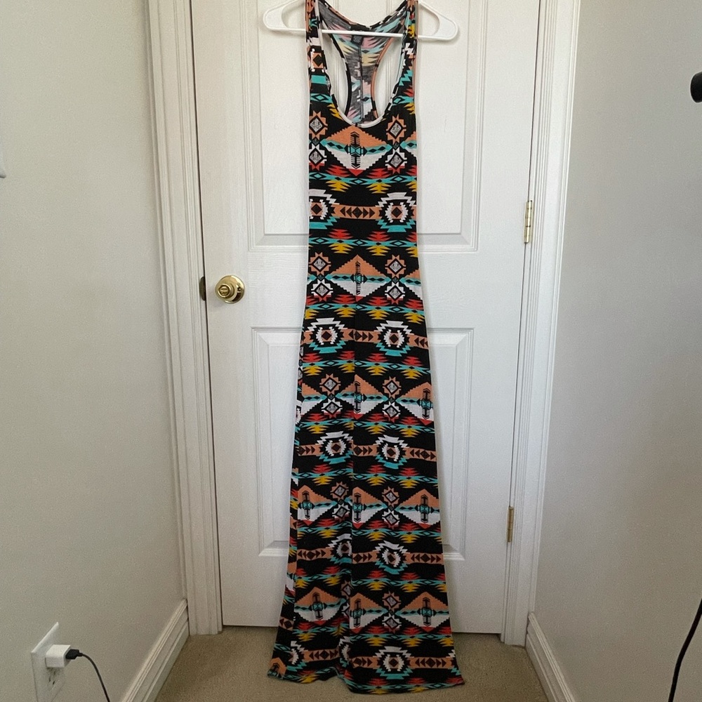 Aztec printed maxi dress